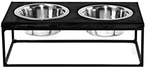 FEEDO - Die Beton Futterstation | Design Hundenapf | Doppelnapf | Hundeaccessoires | (M, dunkelgrau)