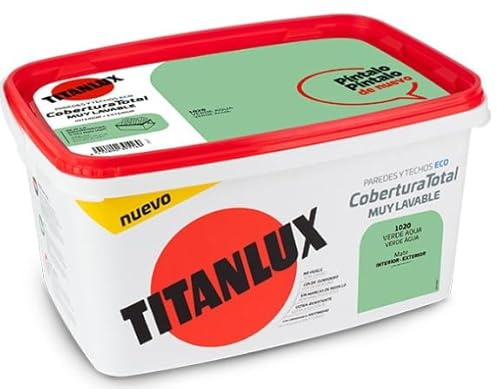 Titanlux Titan Pintura Plástica Covertura Total 4L Gama de Colores (1020 Verde Aqua)