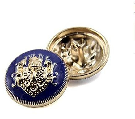 10PCS Kleidung Knöpfe - Fashion Sewing Button Runde Geformte Metallknopf-Set für Männer Frauen Blazer, Mantel, Uniform, Hemd, Anzug und Jacke (Blau, 20mm)