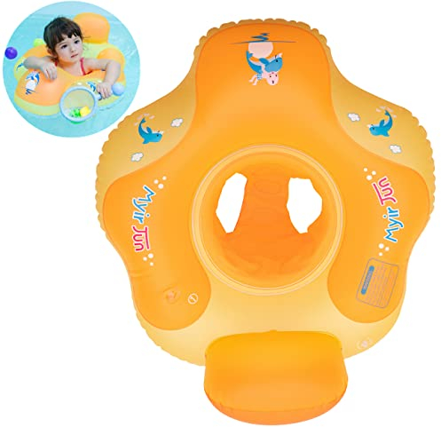 Myir Schwimmring Baby mit Rückenlehne, Aufblasbare Baby Schwimmsitz Schwimmhilfe Swimtrainer Schwimmtrainer Kinder Kleinkind Schwimmreifen Float