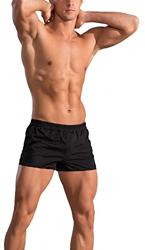GYMAPE Uomo Pantaloncini Correre Sportivi da Allenamento per Bodybuilding da Palestra da 3 Pollici Nero XXL