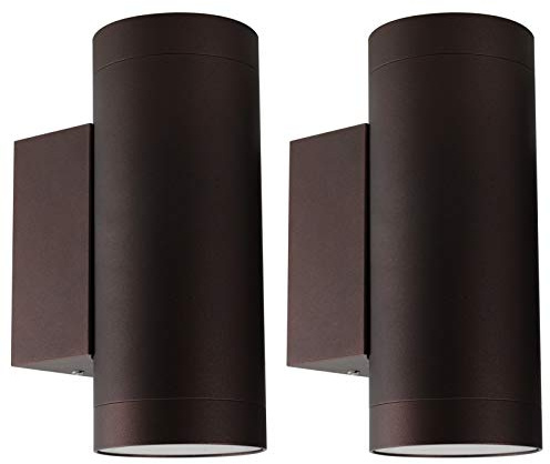 Klighten 2 stycken vägglampa GU10 utomhu brons, utan glödlampor