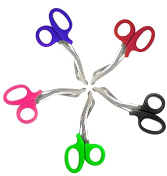 Utilidad Vendaje Fuego Rescate Tuff Cut Scissor First Aid Enfermera Paramédico Trauma Trauma Tijeras médicas de primeros auxilios CE (5.5, RED)