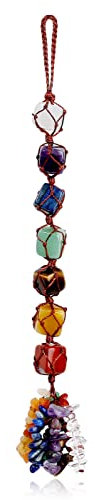 XIANNVXI 7 Chakra Crystals Hanging Healing Crystal Gifts Chakra Gifts Tumbled Crystals Gemstones Car Hanging Accessories Reiki Bohemian Witchy Gifts for Women