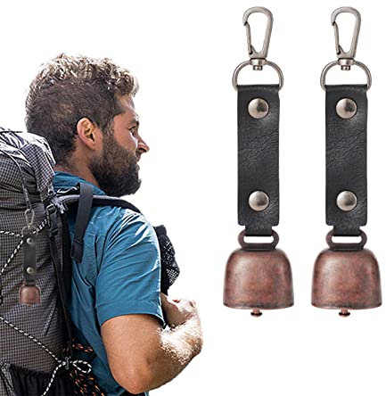 Zceplem Campana 'Orso Rumorosa, 2 Pezzi Campanelli Orso Forte per Gli Escursionisti, Campana Anti-Perso per Cani con Cinghia in Pelle PU Resistente, Rumorista per L'escursionismo, La Bicicletta