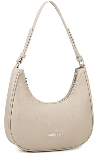 Makukke Umhängetasche Damen klein Crossbody Bag, Y2K Unterarmtasche Handtasche PU Leder Schultertasche Vintage für Frauen Dating Party Einkaufe, Aprikose Tasche