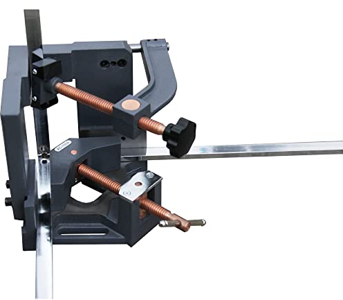 GEMTO Tornillo de banco angular ajustable de 100 mm para trabajos de soldadura AC-100H de hierro fundido, abrazadera ingletadora