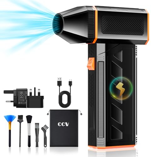 CCV Compressed Air Duster - 130000RPM Electric Air Duster for Cleaning Keyboard&PC 3 Gears Adjustable Rechargeable Cordless Jet Dry Blower Air Blower for Car and Home