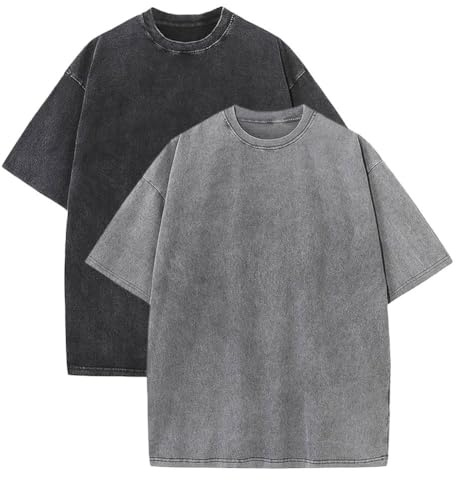 Botong Pump Covers T-Shirts Workout T Shirts for Men Oversized Gym Loose Fit Tshirt Vintage Heavyweight Tee
