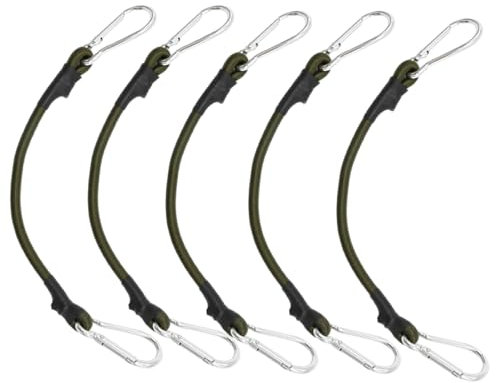 Expanderseil mit 5 Haken, Spannseil, 30 cm, 60 cm, 90 cm, 120 cm lang, Gepäckgurt mit Karabiner