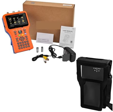 TV Signal Strength Meter, V8 Finder PRO Satellite Signal Finder Meter DVB-S2/T2/C Combo HD Digital Satfinder H.265 HEVC MPEG-4 Terrestrial Signal,Camping Essentials(V8 Finder Pro N Bag)