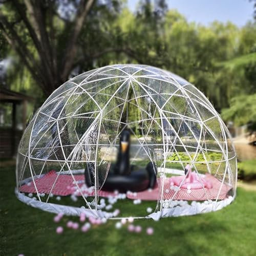 KYZTMHC Tente de Jardin 12 x 7,2 Pieds, Tente de Serre résistante aux intempéries, Tente à Bulles avec 2 guirlandes Lumineuses de 10 m, pour Serre, Camping, fête, Maison de Jeu