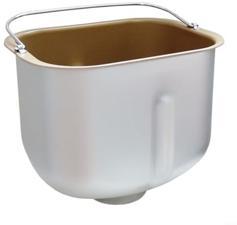 Cubo de mezcla de acero inoxidable para hacer pan con forro antiadherente, cubo de masa para hornear en casa, diseño elegante dorado y negro, compatible con varias máquinas de pan (dorado T1)