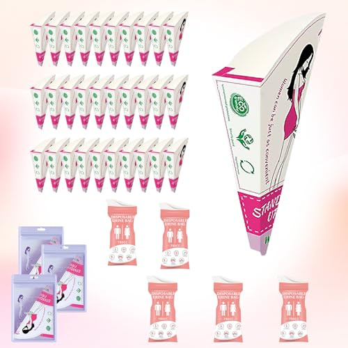 FISH DRAGATE 30 pcs femme urinoir jetable,5 pcs 750 ml sacs à urine jetables,pisse debout,pipi debout,sacs à vomir,urinoir pour les déplacements, le camping, les voyages, la randonnée
