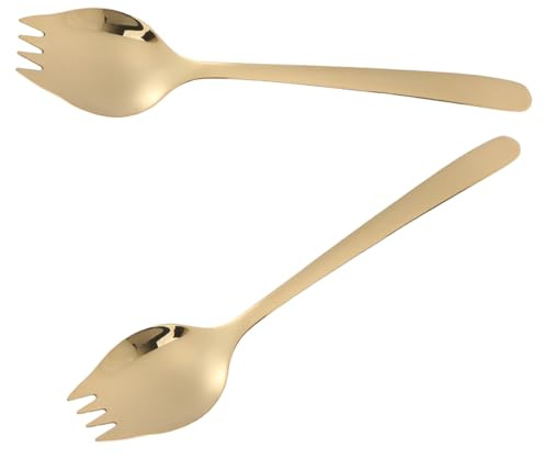 CIYODO 2 Tenedores De Espagueti Tenedores De Acero Inoxidable Utensilios Para Servir De Acero Inoxidable