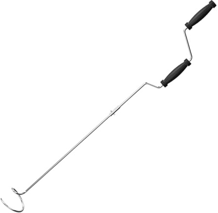 qokeeu Espátula de compostaje, herramienta de aireación de compostaje, dispositivo de aireación manual de compostaje, aireador de césped suelto, rotación de manivela de compostaje, inoxidable para