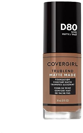 Covergirl Trublend Matte Made Liquid Foundation, D80 Soft Sable, 1 Fl Oz