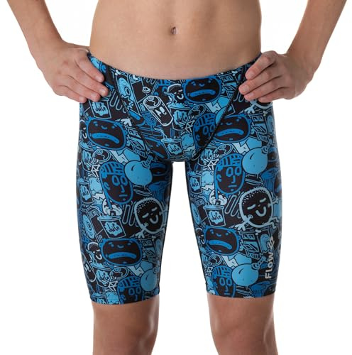 Flow Funky Swim Jammers - Jammer Swimming Shorts in Boys Size 24 to 30 with Eight Radical Swimsuit Designs to Choose from (Beat Street 25), Beat Street