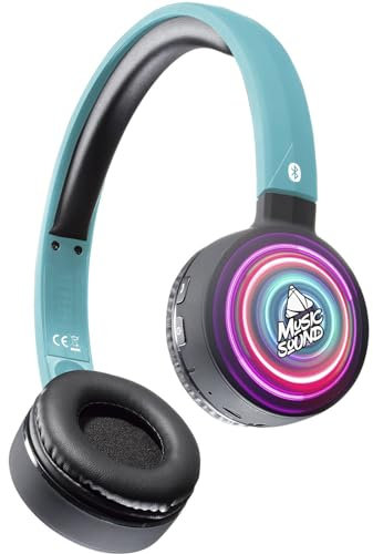 Music Sound | HEADBAND Bluetooth | Cuffie on Ear Bluetooth Archetto Estendibile - PlayTime 20h - Fantasia Rings