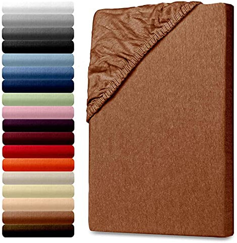 Julido Spannbettlaken 100x200 cm (Nougat) - Jersey Betttuch aus 100% Baumwolle, Oeko-Tex Standard 100, hautfreundlich, atmungsaktiv & für Allergiker geeignet, Matratzenhöhe bis 30 cm