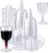 KAHEIGN 50Pz Bicchieri Da Vino In Plastica, 170ml Bicchieri Da Degustazione Trasparenti Stelo Riutilizzabile Coppe Da Vino Per Feste Tazze Da Dessert Per Whisky Champagne Birra Mousse (12 x 6,5cm)