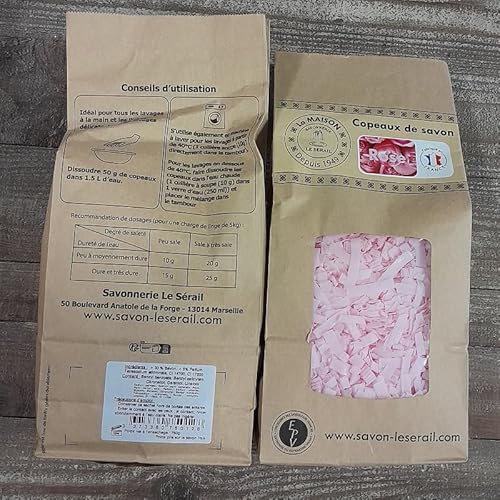 Duo de copeaux de Savon de Marseille parfum Rose Le Sérail-2x 750gr- économique et écologique