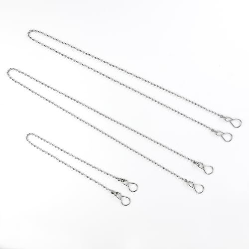 Stöpsel Kette,Badewanne Stöpsel Kette,Kugel Typ Stecker Ketten,Badewanne Sinken Stopper Kette,Edelstahl Stecker Kette,mit S Haken für Becken Badzubehör,Badewanne Sinken Stöpsel Kugel Kette Ersatz,3PCS