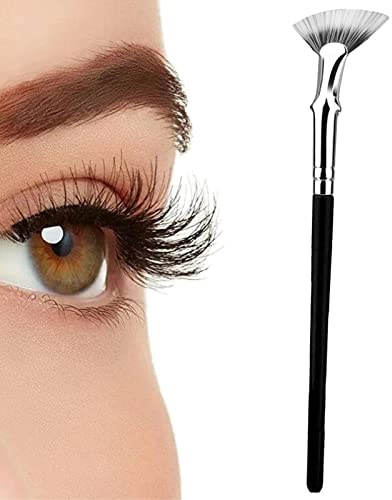 Mascara Fan Brush - 120° Folded Fan-shaped Brush with Soft Double-layer Bristles - Eye Lashes Makeup Tools Eyelash Brush for Mascara Highlighter Eyeliner Application