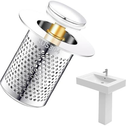 Filtro di scarico per lavello da cucina, tappo per lavabo, filtro per bagno e pop in acciaio inox, tappo di scarico per capelli, valvola di scarico del bagno, coperchio di scarico, accessori per bagno