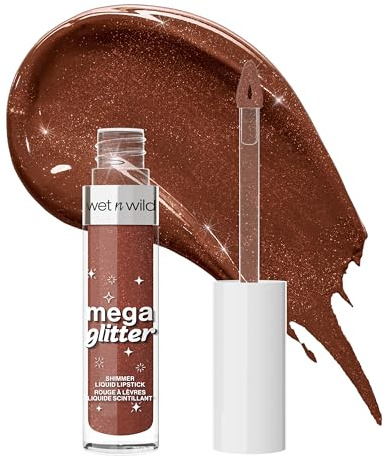 Wet n Wild Mega Glitter Shimmer Liquid Lipstick, Barra de Lábios con Acabado Mate a Brillante, Fórmula Ligera con Vitamina E para unos Labios Nutridos, Fácil y Cómodo de Usar, Hear Me Out