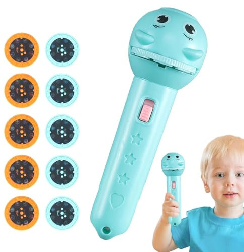 Genérico Lampe de projection pour | Projecteur éducatif avec 80 diapositives de dessins animés | Jouet de lumière pour jeu d'ombres | Lampe de poche pour garçons et filles