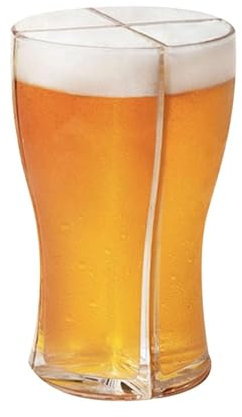 Vasos de plástico 4 en 1 para cerveza, vasos de cerveza, separadores, suministros para fiestas, tazas y tazas personalizadas (transparente, talla única)