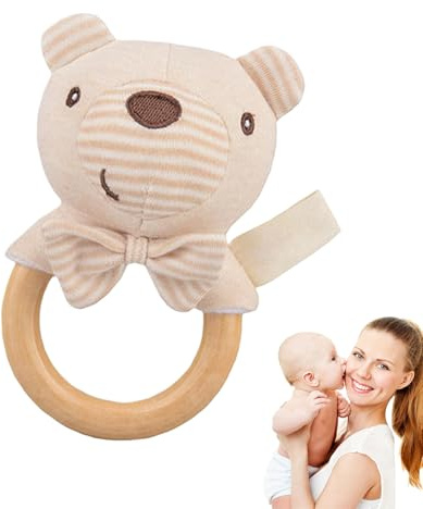 Sonajero De Peluche, Sonajero Relajante Para Agitar Con La Mano, Mordedor de Peluche Para Agarrar Con Forma de Elefante, Oso, Conejo y León Para Primera Infancia