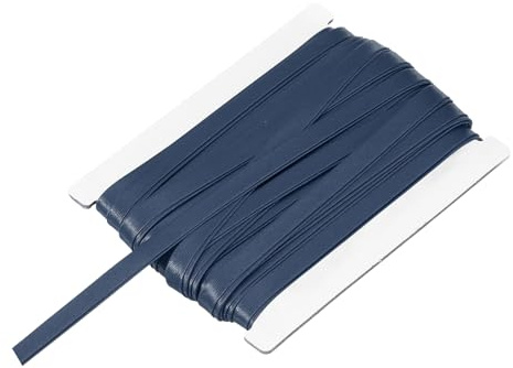 sourcing map Double Fold Bias Tape for Sewing 1/3 Inch x 12 Yards Satin Pre-fold Continuous Binding Tape for Seaming Quilting Hemming Binding DIY Crafts, Navy Blue