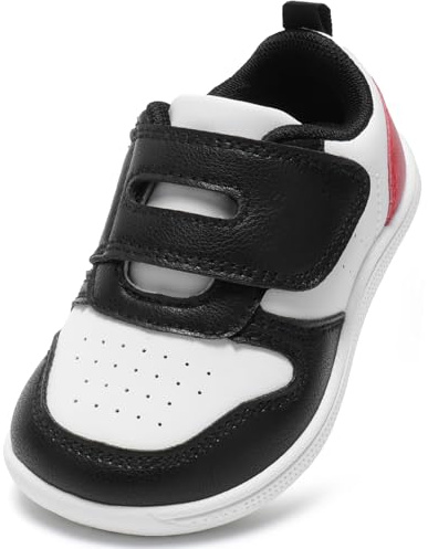 STQ KIDS Toddler Trainers Boys Girls Wide Toe Box Barefoot School Shoes Zero Drop Lightweight Baby First Walking Shoe Non Slip Soft Kids Running Tennis Sneaker Sports Daycare Outdoor