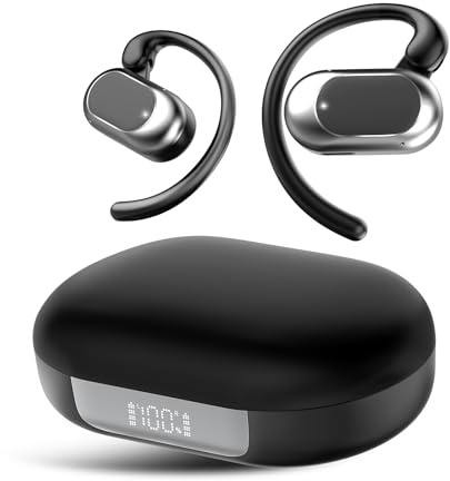 STECEi AI Language Translator Open Earbuds, Bluetooth 5.4 Translation Headphones, 36H Playtime, IPX7, Black