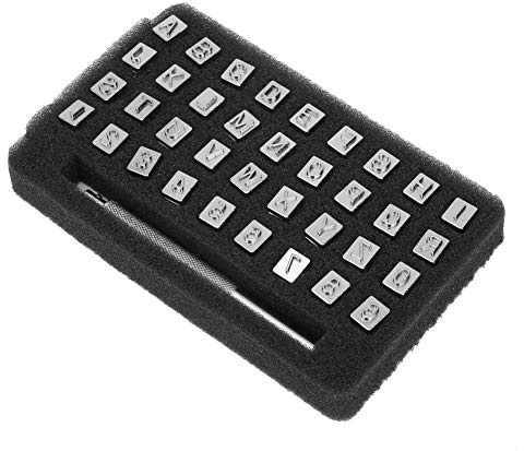 Juego de sellos de cuero de 36 piezas, alfabeto, 26 letras, 10 números, troquel de perforación, herramienta de artesanía en cuero, acero de aleación, 3,5 mm, 6,5 mm, opcional, (6,5 mm)