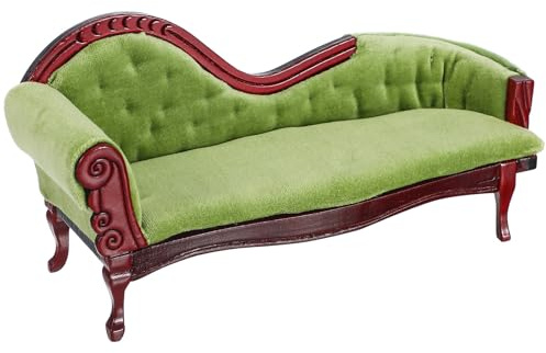 Miniature Chaise Lounge Sofa, 1:12 Scale Dollhouse Furniture