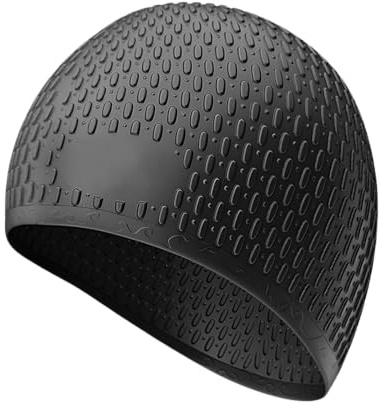 Bonnet de Bain Femme - Cheveux Longs - Imperméable - en Forme de Goutte | Bonnet de bain en silicone hautement élastique pour homme et femme