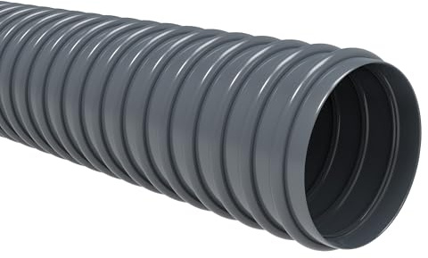 Sugslang PVC * grå sugslang spiralslang flexslang lätt och flexibel – metervara – (90 mm)