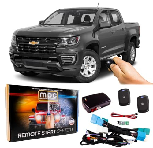 MPC Remote Start Compatible with 2015-2022 Chevrolet Colorado Plugin T-Harness - (2) 1-Button Extended Range Remotes - Up to 800' Range - Only 1 Wire Connection Needed