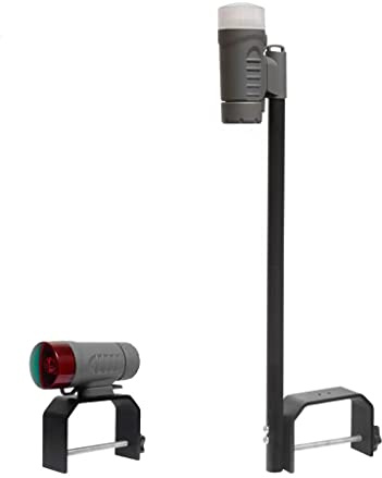 Sebnux Battery Boat Light Bow and Stern Portable Battery Power Boat Navigation Ligt for Pontoon and Small Boat (Grey)