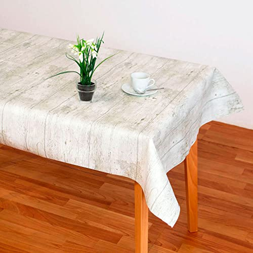 HuleHule Mantel Hule Efecto Madera Beige Vintage, Madeira (140_x_375_cm)