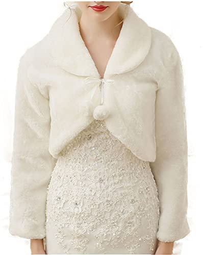 PHLCEhot Faux Fur Shrug Shoulder Cape Wrap Shawl Wedding Scarf