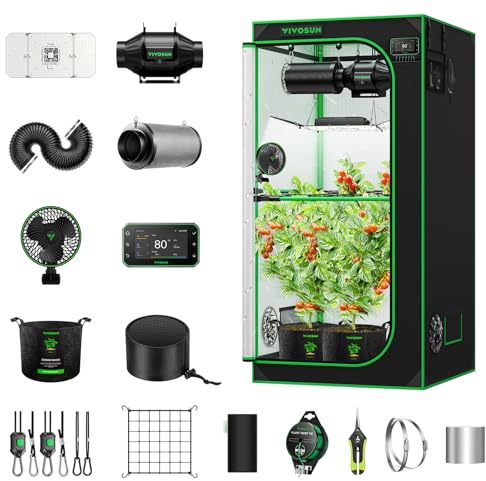 VIVOSUN Smart Pro Grow Tent Kit Plus, 3 × 3ft 3-Plant Kit, WiFi-Integrated Automatic Control with GrowHub E42A+, 2-in-1 Tunable Spectrum LED Grow Light, 360°Ventilation & Circulation Control System
