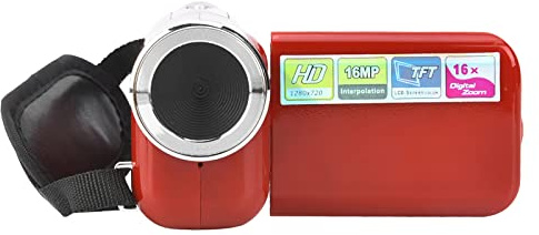 BSTCAR Videocamera Digitale per Bambini Videocamera Digitale 16X HD con Videocamera TFT LCD Sceen Regali Giocattolo per Bambini (Rosso)