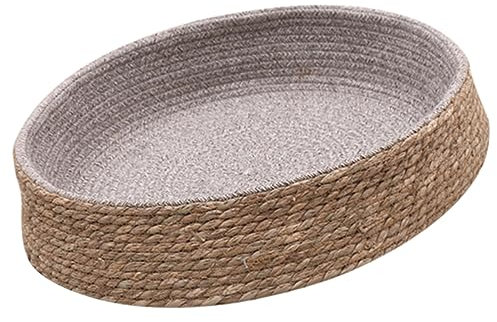 Sosoport Rattan Pet Nest Small Puppy Bed Woven Nest Modern Style Dog Bed Pet Sleeping House