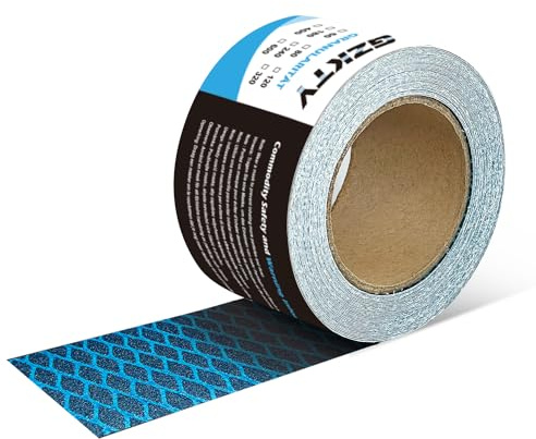 GZKTY Rollo de papel de lija, papel de lija autoadhesivo para trabajos en madera, metal, plástico, automoción, tacos de lijado | 70 mm x 7,8 m | Grano 320#. El pulido reduce la obstrucción