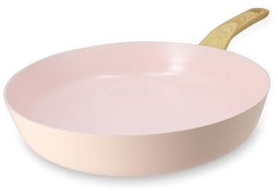 MENASTYL - Poêle 28cm avec revêtement antiadhésif céramique (Sans PFAS/Sans PTFE) tous feux dont induction - En Aluminium - Gamme Colorama - Rose - 6020922