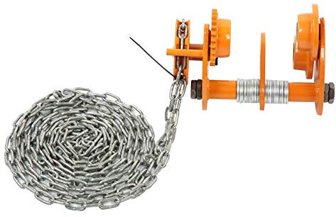 FLEXMAN Carro Manual 1T / 2200Lbs, Carro de Viga Ajustable de Ambas Ruedas de 2.7~3.9in con Cadena de 3 Metros, Polipasto de Carro Manual de Empuje para Fábricas Minas Sitios D